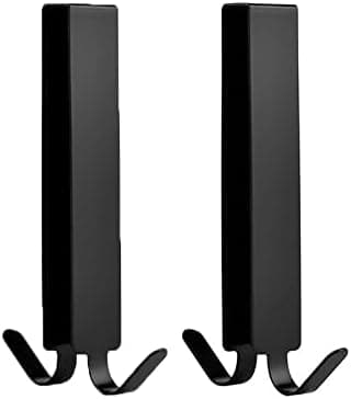 Extended Shower Door Hooks (Black), Door Hooks for Frameless