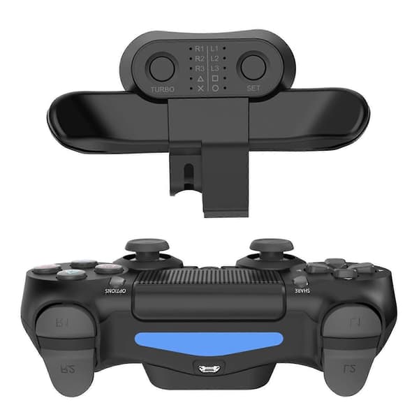 Ps4 Back Clip Extender Black, Ps4 Controller Paddles Rear Button Attachment/Turbo Function Fps/Custom Mapping Buttons/Audio Jack