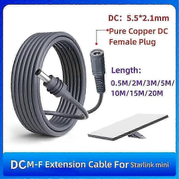 For Mini DC hann til hunn adapterkabel kort kabel DC strømforlengelseskabel for Mini 9.84FT 26s
