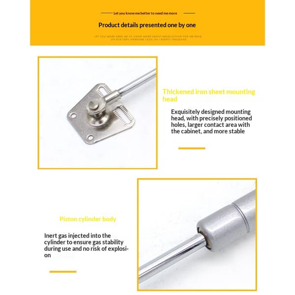 2-pack 100N/22LBS gas struts for slow-lowering drop-down desks, such as folding desks