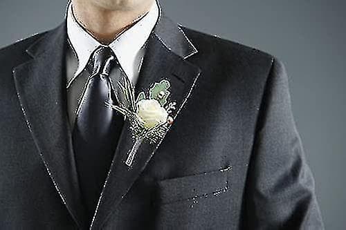 2 stk. bryllupsblomster til brudgom og forlover kostumedekoration kunstige roser knaphulsblomst til bryllup