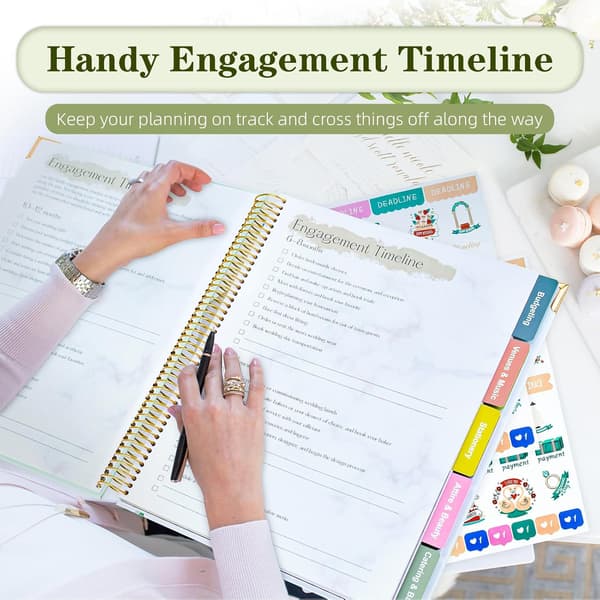 Wedding Book and Planner for Newly Engaged Couples 176 Pages Wedding Organizer Notebook with Stickers, Checklists, and Calendars
