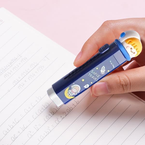 Sliding Erasers, Cute Retractable Erasers, Sliding Erasers for Kids with Replaceable Rubber Cores, Sliding Pen Erasers