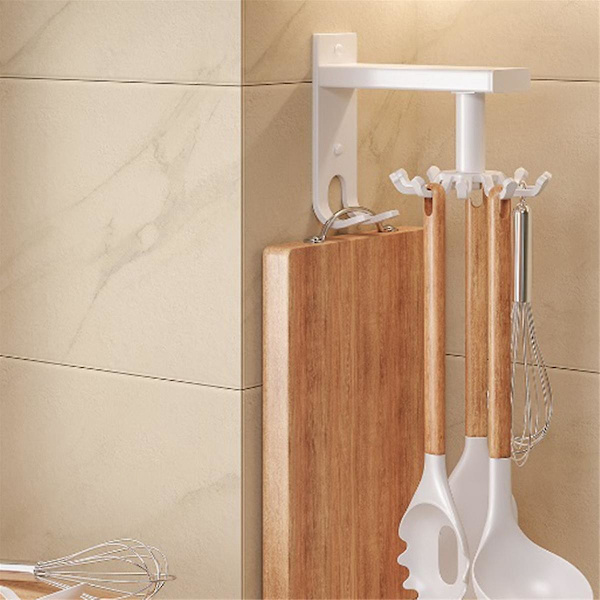 Kitchen Utensil Holder Practical Rotating Tool Hook Holder Wall Mounted Kitchen Utensil Hanger Rotatable