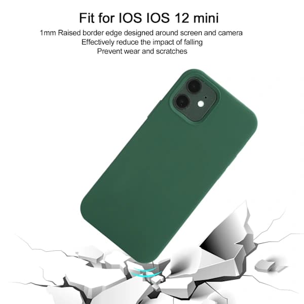 Silikondeksel til telefon, beskyttende etui, støtsikkert mobildeksel, passer til IOS 12 Mini (grønn)