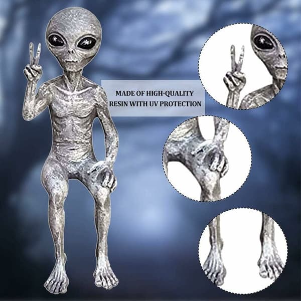 Alien Statue Dekoration til Hjem og Have - Mandlig Alien