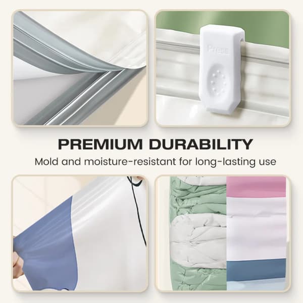 3-pack 50*70*32CM Vacuum Storage Bags without Pump, Large Compression Bags for Clothes, Duvets and Bedding