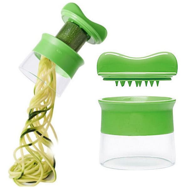 Spiralizer grønnsakskutter 1 blad manuell - Manuell grønnsakskutter for grønnsaksspaghetti - Grønn