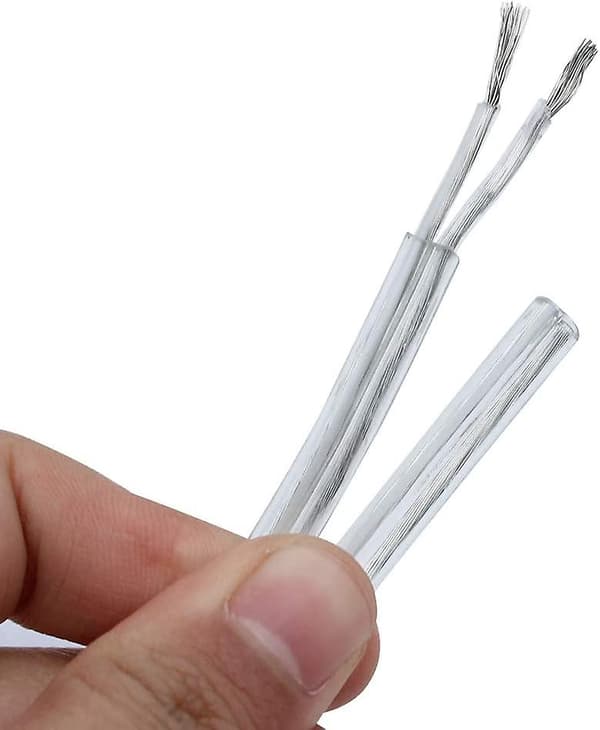 10 meter transparent tråd 2-ledare elkabel PVC flexibel kabel 0,75 mm 5A