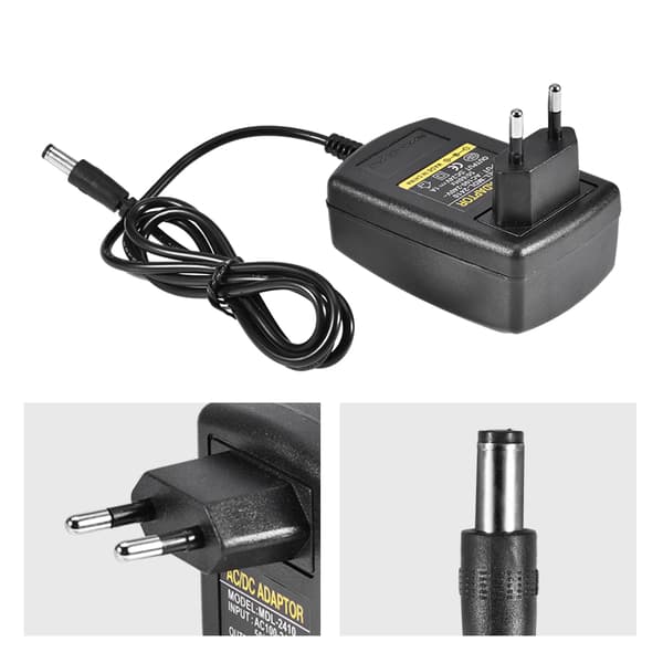 AC100-240V til DC 24V 1A Adapter Strømforsyning Veggladerkabel med EU-plugg