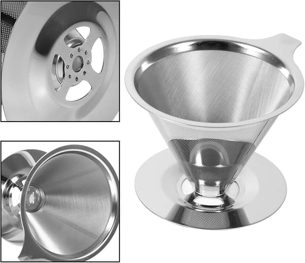 Kaffefilter i rustfrit stål, genanvendelig kaffedrypper