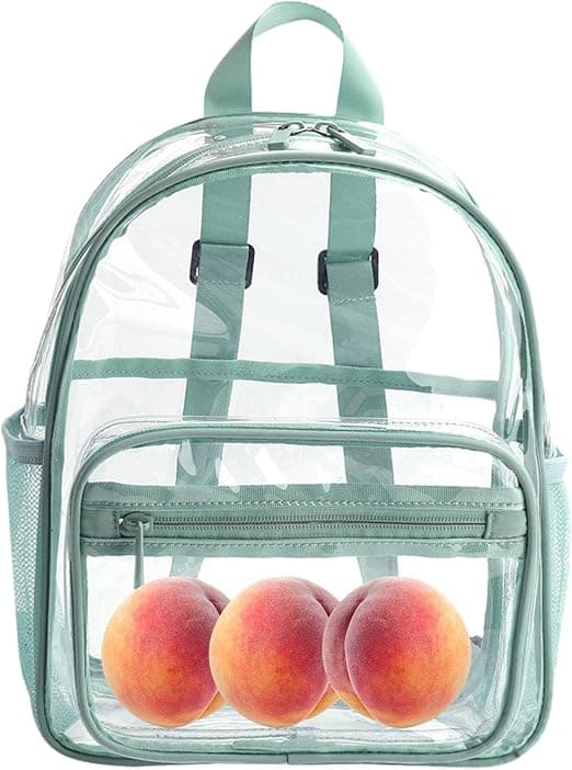 Green Waterproof Transparent School Backpack with Large Capacity