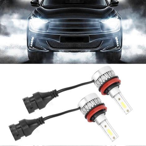 Vanntette 110W 6000K LED-frontlyspærer til bil, kompatible med H8/H9/H11 tåkelys (2 stk)