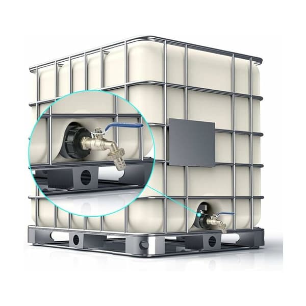 Tankhaneadapter 3/4\" gevindforbindelse S60X6 Vandtank Messingventil Reservedele eller 3/4\" Metalslangeforbindelse (Blå)