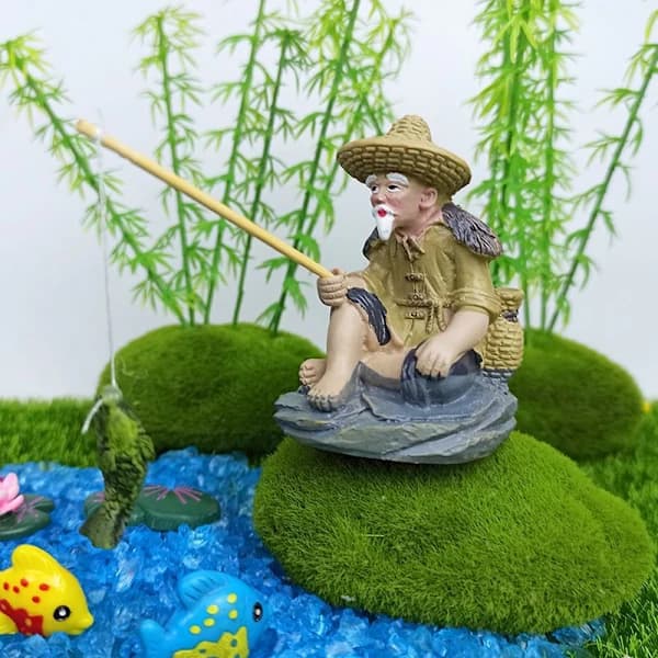 1 stk Akvariedekorasjon Harpiksfigur Statue Hageskulptur, A