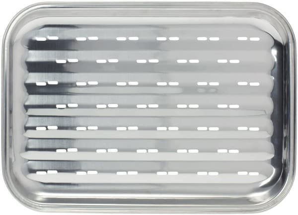 Grillbakke, grillpande, rustfrit stål, ca. 35 x 25,5 cm