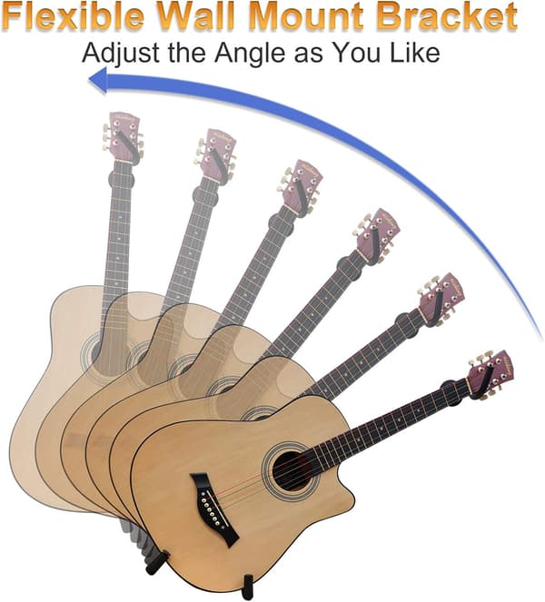 2 st - Horisontell Gitarrvägg Hängare, Klassisk Elgitarrkrok, Akustisk Gitarrvägg Hängare, Metall Gitarrvägg Hängare, Ukulele Banjo Mandolin