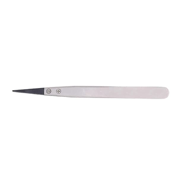 Antistatic Carbon Fiber Precision Tweezers for Semiconductor Microelectronics - Pointed Tip, High Hardness