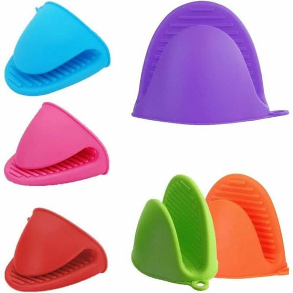 6 Pieces Heat Resistant Silicone Suction Mitts Pot Holders Mini Mitt Oven Kitchen Heat Resistant Solution