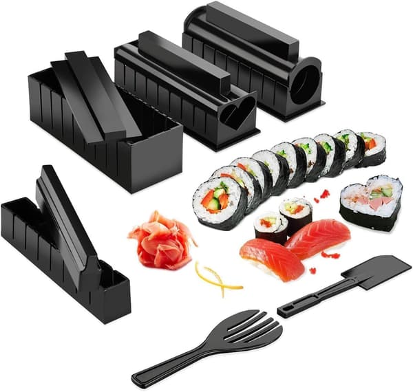 [Forbedret versjon] Sushi Maker Kit 10 deler, apparater og former