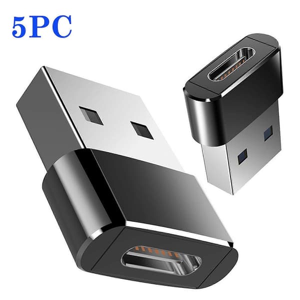 5 kpl Naaras USB 3.0 Uros -sovitin USB C - USB A -liitin