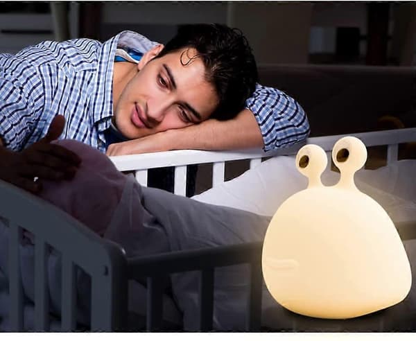 Ipalmay Hjemme Natlamper til Børn USB Genopladelige Lamper, ABS+PC Sengelampe til Amning, Touchkontrol & Timerindstilling, Hvid