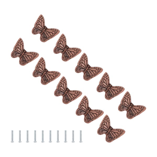 Drawer Handle Starfish Butterfly Alloy Single Hole Modern Style Pull Handle for Drawer Cabinet Wardrobe Red Bronze