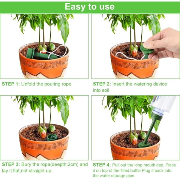 Automatic Watering Spike for Potted Plants, Ceramic Watering Pots, Automatic Drip Irrigation System for Holidays