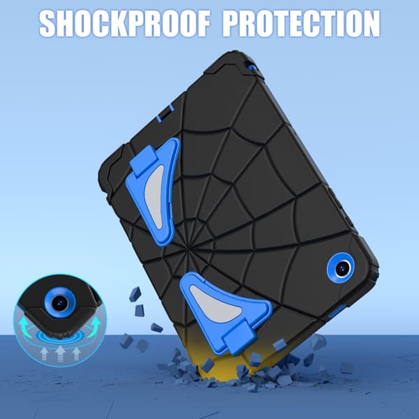 Samsung Galaxy Tab A9+ Protective Hybrid Silicone Case [JUN] Black Blue Svart Blå
