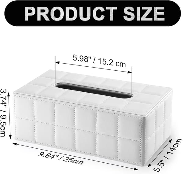 1 stk PU-skinn ansiktsvevboks Hvit White