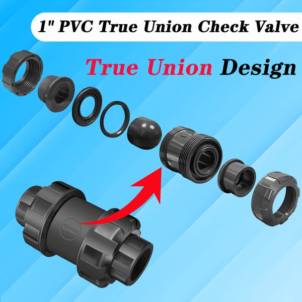 Heavy Duty Ball Check Valve, with Smooth Full Port, Smooth x Smooth Connection, for Backflow Prevention in Fluid Systems