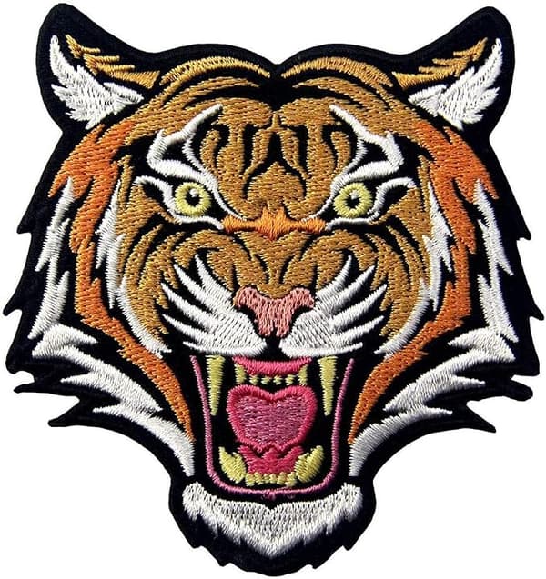 Taktisk brodert tigerhode-patch, dyrebrodert merke, borrelås