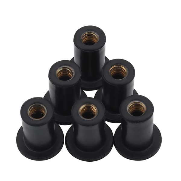 M5 Rubber Well Nuts Motorcycle Windscreen Bolts 6-pack