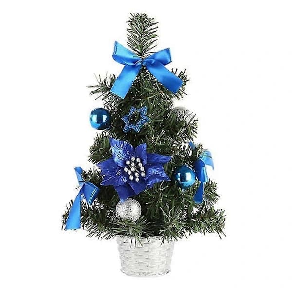 Mini Small Christmas Tree Without LED Lights Table Decoration Artificial Christmas Ornament Gift 30cm silver
