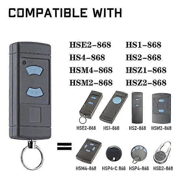 Garage Door Remote Control, Handheld Transmitter, Replacement for Hse2-868 Hs4-868 Hsm4-868 Promatic