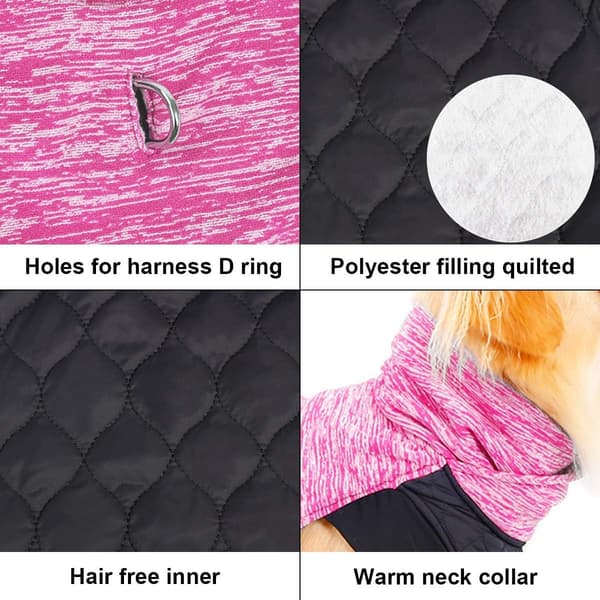Reversibel Stor Medium Hundkappa Bomullsfyllning Vinter Hundväst Ther