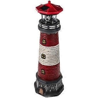 Solar Lighthouse Garden Lighthouse Decor Solar Powered Lighthouse Statue Resin Waterproof Lighthouse for Garden Yard Lawn-FX-