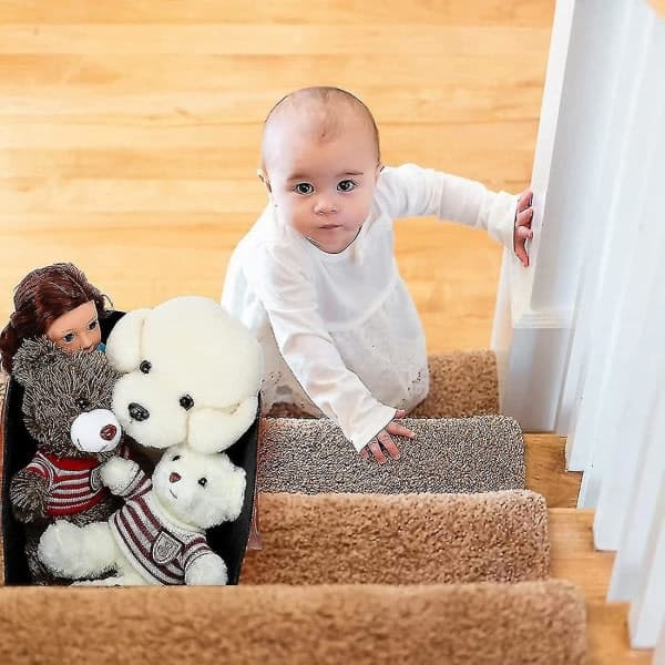 Stair Basket with Leather Handle for 40 cm Carpet for Stairs Organizer Felt Foldable Basket