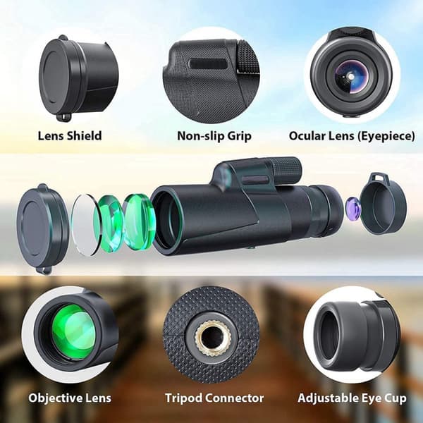 12X50 High-Resolution Monocular Telescope with Smartphone Ho-FX-