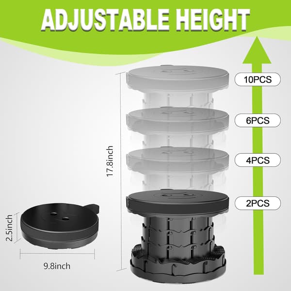 Upgraded Folding Stool, Lightweight Yet More Robust with 180kg Load Capacity, Portable Folding Stool (Black)