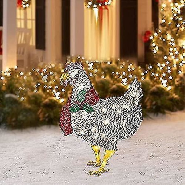 Glödande kyckling festlig dekoration med halsduk