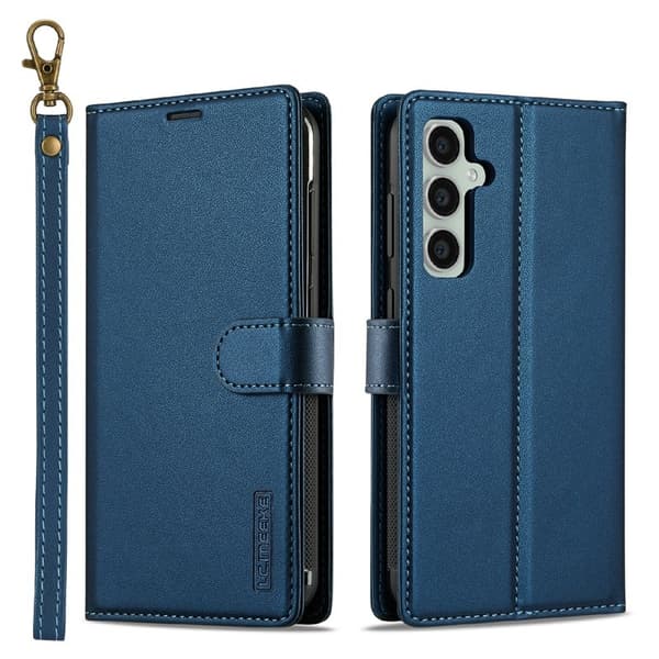 LC.IMEEKE L2 Series Compatible with Samsung Galaxy S25 FE Wallet Case Artificial Leather - Blue[LD]