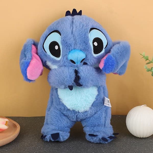 Beroligende Stitch Plyslegetøj med Åndedrætsbevægelse til Søvn[JUN] blå blue