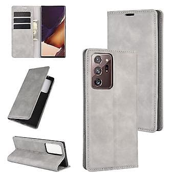 Magnetic Leather TPU Case for Galaxy Note20 Ultra (Grey)