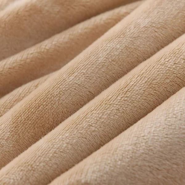 Ultramød let vendbart Sherpa-floneltæppe mikrofiberfleece-plaid til seng/sofa (50\" x 60\", beige)