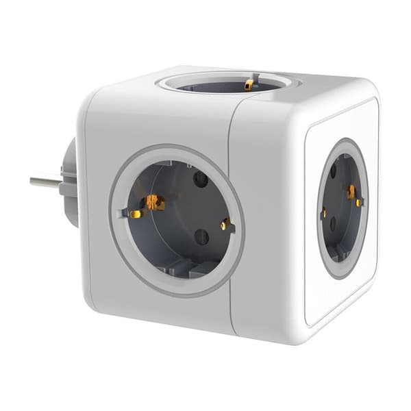 5-in-1 Cube Wall Socket with Overload and Surge Protection, 4000W/16A Cube Plug with Safety Door, Portable Power Plug