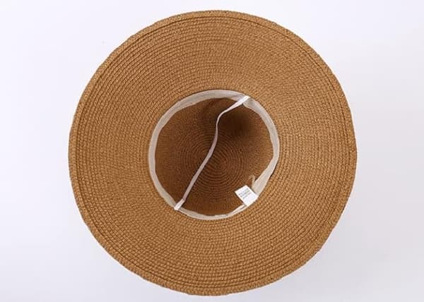 Hvit hatt, visir, stråhatt, strandsol, bred brem dame