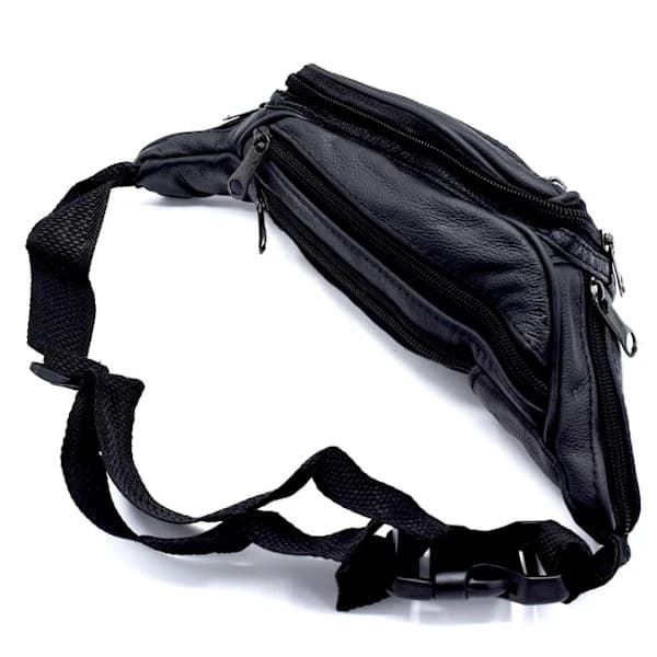 Mavetaske med mange rum, sort
