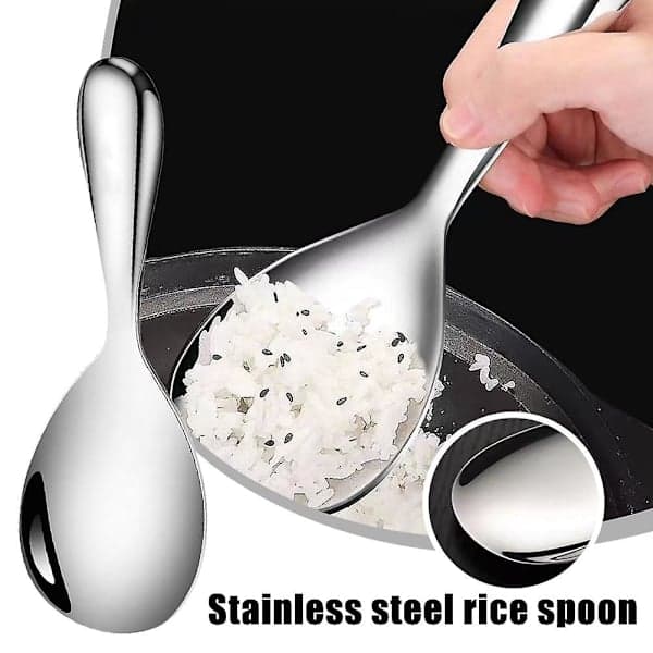 Thickened Stainless Steel Rice Spoon, Non-stick Rice Spoon with Long Handle (as shown)