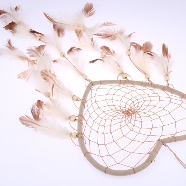 Net Drømmfang, Rotting, Hvid, Diameter: 13cm/5.12\", Størrelse: Længde: 45cm/17.72\"